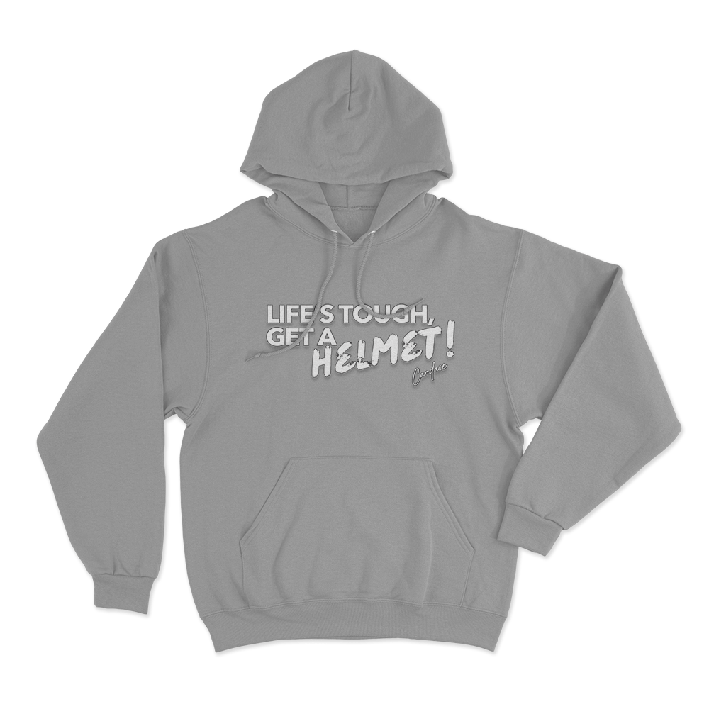 Life’s Tough Get A Helmet Unisex Hoodie Grey Lifes Tough Get A Helmet Unisex Hoodie Grey