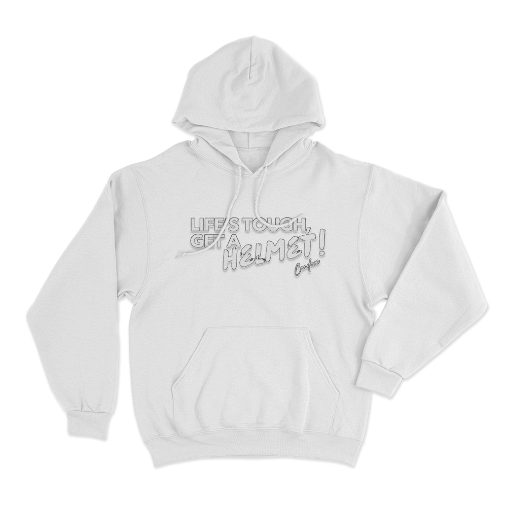 Life’s Tough Get A Helmet Unisex Hoodie White Lifes Tough Get A Helmet Unisex Hoodie White